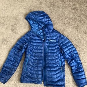 S Marmot Hoodie Puffy - Blue